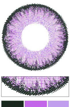 1DAY高発色タイプカラコン「Saturn Violet（サターンバイオレット）」のレンズデザイン｜カラコン ワンデー