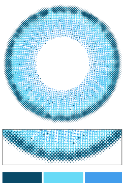 1MONTH高発色タイプカラコン「Renel Blue（レネルブルー）」のレンズデザイン｜カラコン 激安
