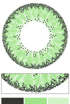 1MONTH高発色タイプカラコン「Classy Green（クラッシーグリーン）」のレンズデザイン｜カラコン 激安