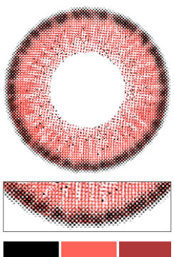 1MONTH高発色タイプカラコン「Renel Red（レネルレッド）」のレンズデザイン｜カラコン 激安