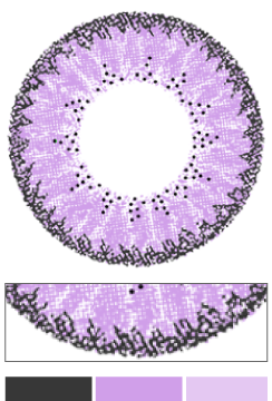 1MONTH高発色タイプカラコン「Classy Violet（クラッシーバイオレット）」のレンズデザイン｜カラコン 激安