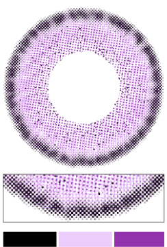 1MONTH高発色タイプカラコン「Renel Violet（レネルバイオレット）」のレンズデザイン｜カラコン 激安