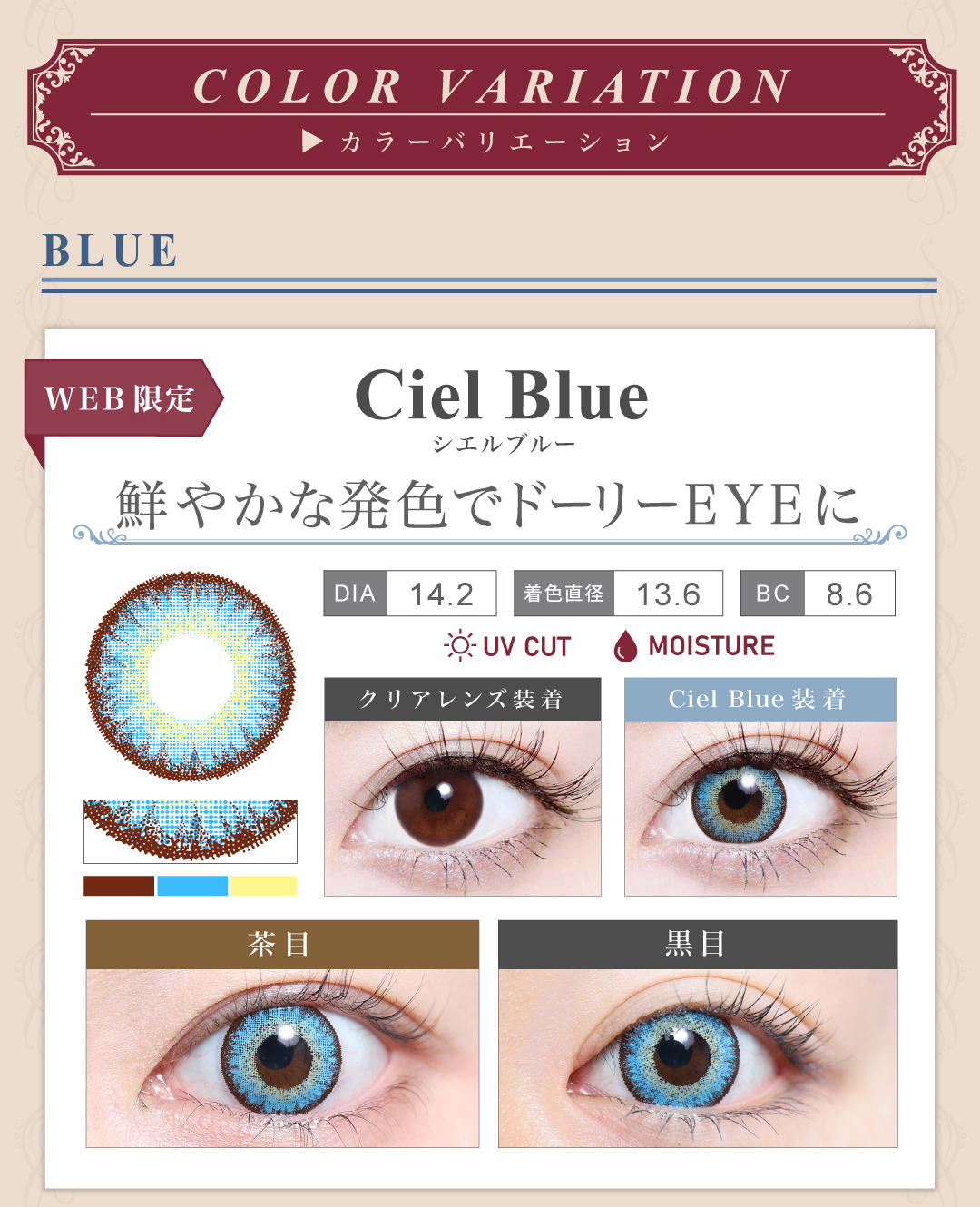 1DAY高発色タイプ「Ciel Blue（シエルブルー）」の紹介