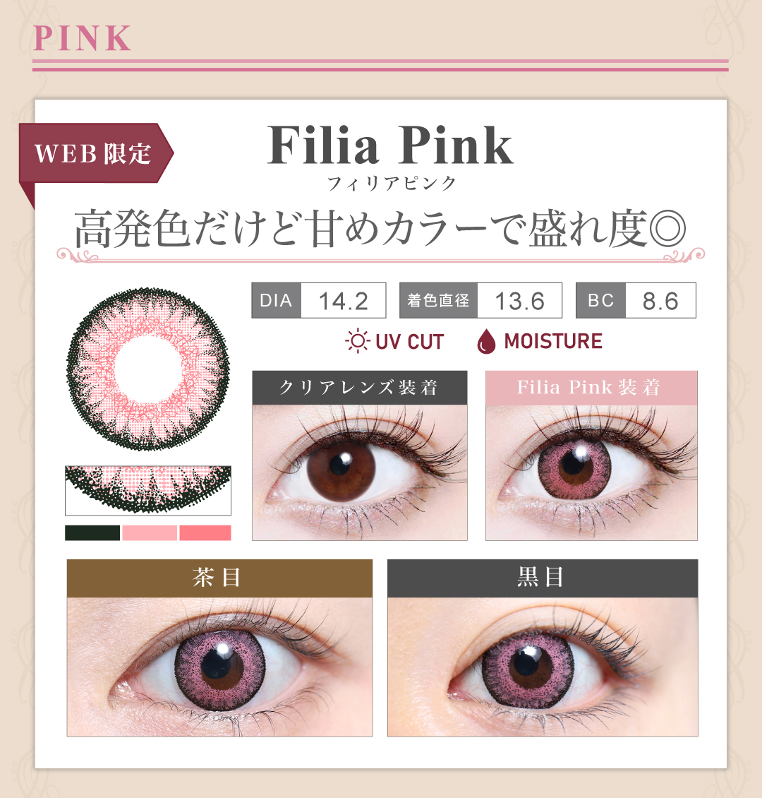 1DAY高発色タイプ「Filia Pink（フィリアピンク）」の紹介
