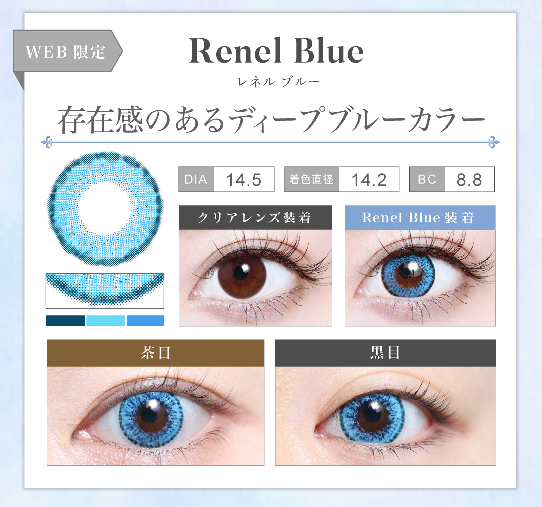 1MONTH高発色タイプ「Renel Blue（レネルブルー）」の紹介