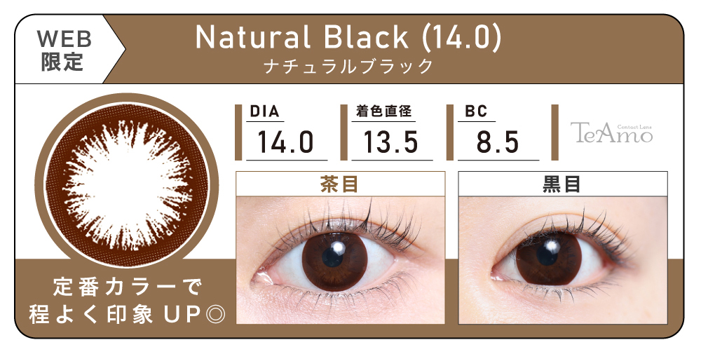 1MONTH 2SETまとめ買い「Natural Black (14.0)（ナチュラルブラック）」の紹介｜カラコン 激安