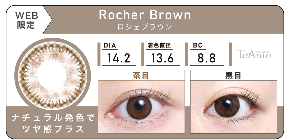 1MONTH 2SETまとめ買い「Rocher Brown（ロシェブラウン）」の紹介