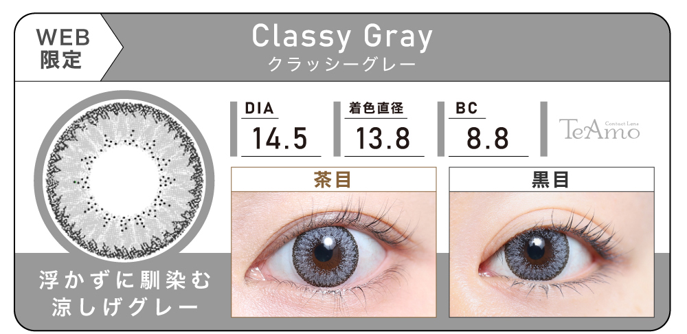 1MONTH 2SETまとめ買い「Classy Gray（クラッシーグレー）」の紹介｜カラコン 激安