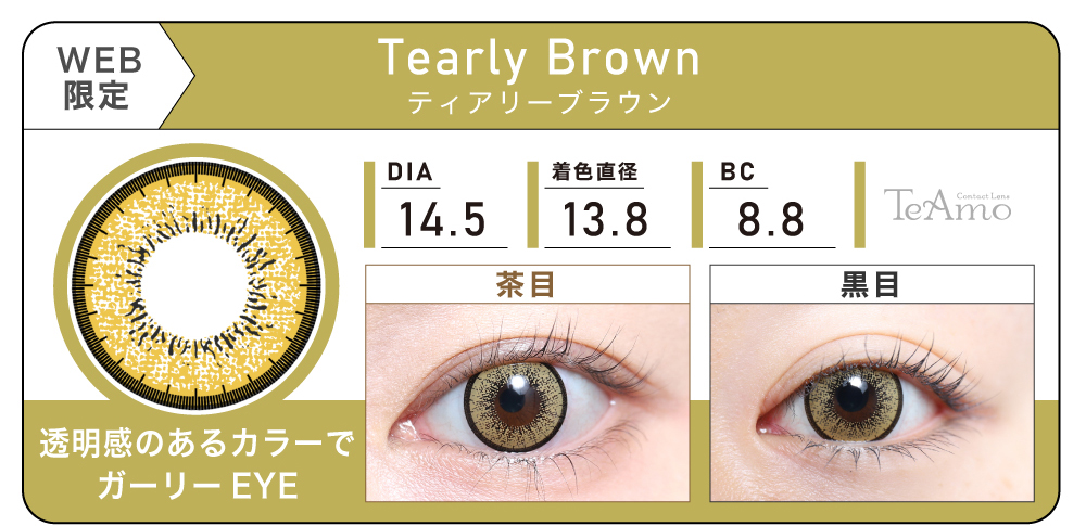 1MONTH 2SETまとめ買い「Tearly Brown（ティアリーブラウン）」の紹介