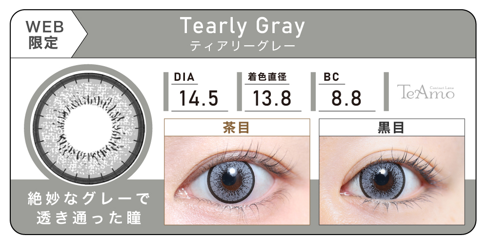 1MONTH 2SETまとめ買い「Tearly Gray（ティアリーグレー）」の紹介