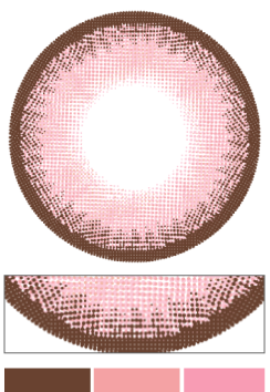 1MONTHデカ目タイプカラコン「Mure Pink（ミュールピンク）」のレンズデザイン｜カラコン 激安