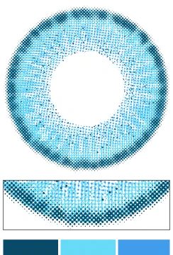 1MONTH高発色タイプカラコン「Renel Blue（レネルブルー）」のレンズデザイン｜カラコン 激安