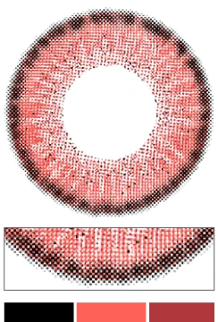 1MONTH高発色タイプカラコン「Renel Red（レネルレッド）」のレンズデザイン｜カラコン 激安