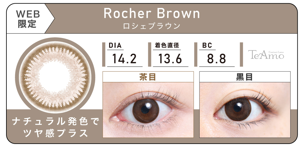 1MONTH 2SETまとめ買い「Rocher Brown（ロシェブラウン）」の紹介｜カラコン 激安