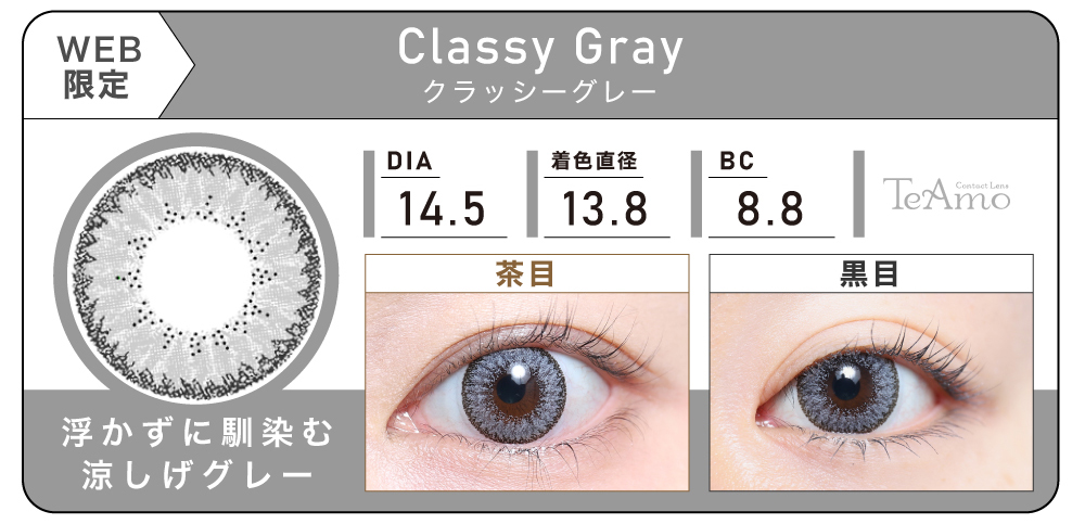 1MONTH 2SETまとめ買い「Classy Gray（クラッシーグレー）」の紹介｜カラコン 激安
