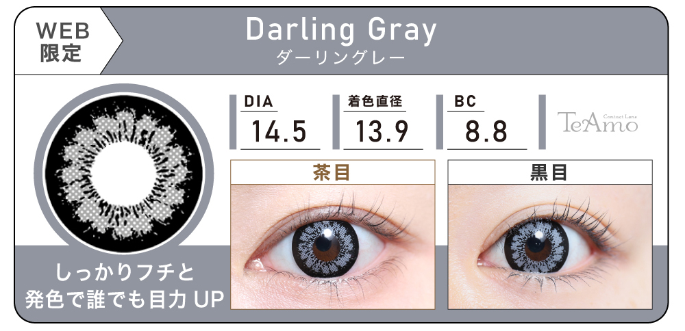 1MONTH 2SETまとめ買い「Darling Gray（ダーリングレー）」の紹介｜カラコン 激安