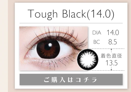 1MONTHサークルタイプカラコン「Tough Black (14.0)（タフブラック）」の購入ボタン