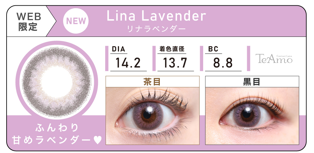 1MONTH 2SETまとめ買い「Lina Lavender（リナラベンダー）」の紹介｜カラコン 激安