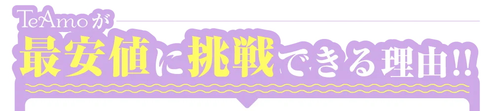 TeAmoが最安値に挑戦できる理由