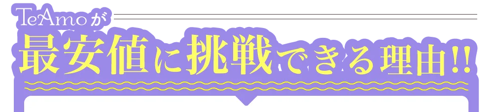 TeAmoが最安値に挑戦できる理由