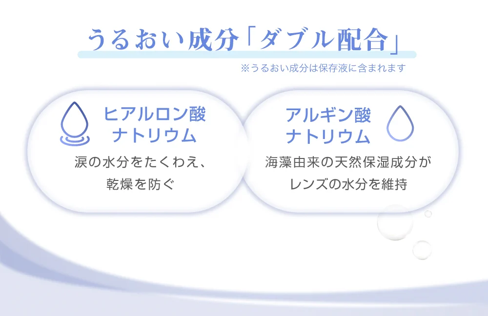 「TeAmo CLEAR 1DAY シリコーン」の水分が馴染みやす柔らかレンズ