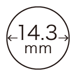 レンズ直径：14.3mmサーチアイコン