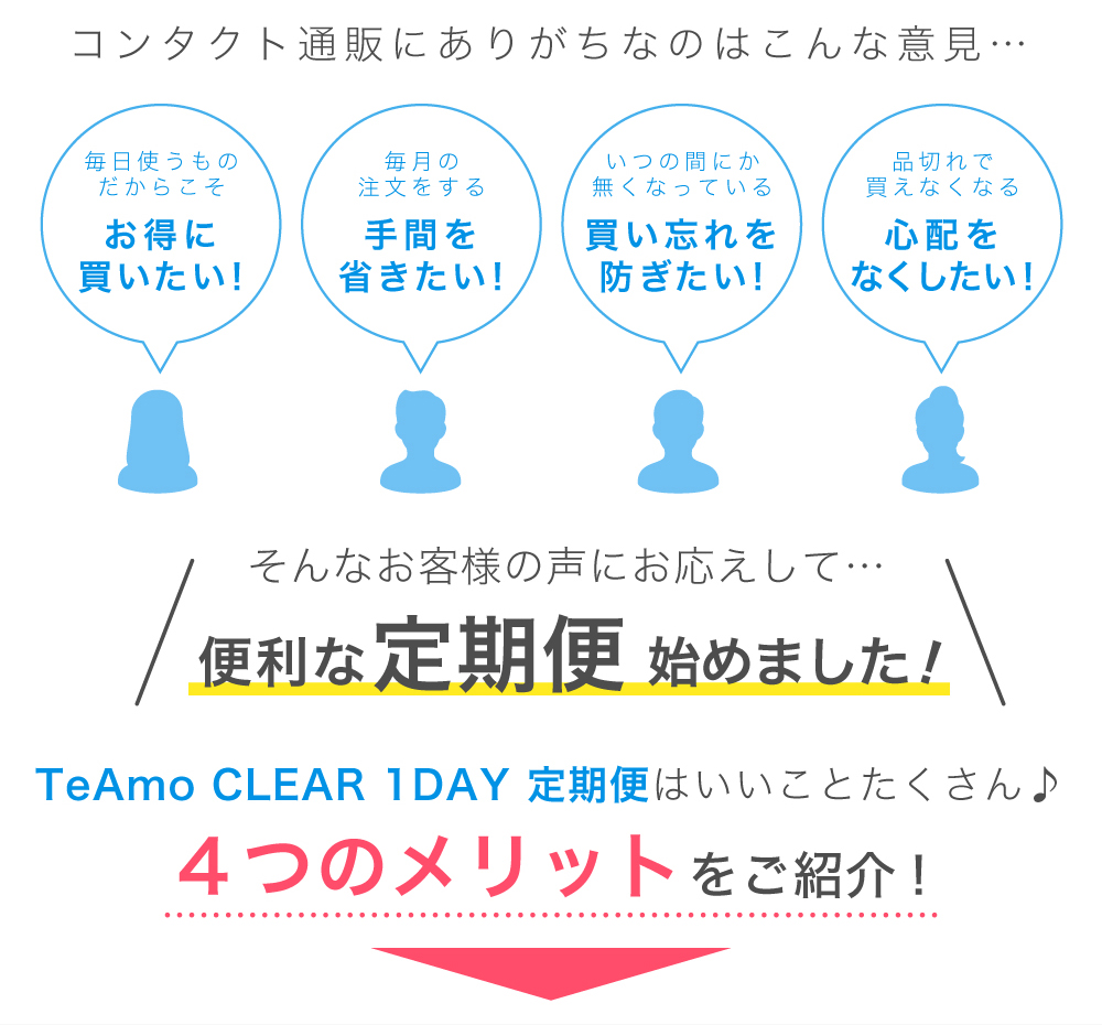「TeAmo CLEAR 1DAY定期便」お客様の意見