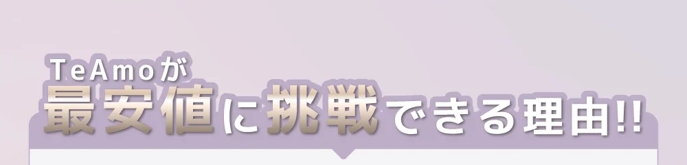 TeAmoが最安値に挑戦できる理由