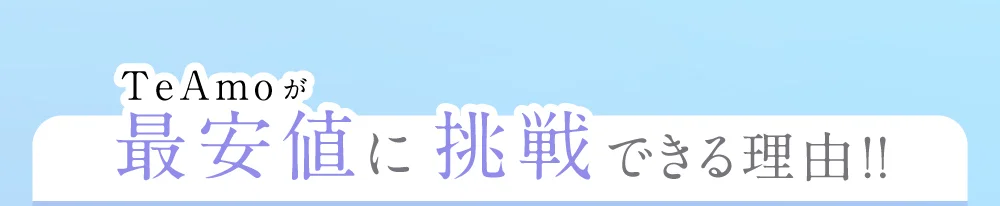 TeAmoが最安値に挑戦できる理由