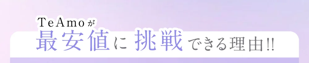 TeAmoが最安値に挑戦できる理由
