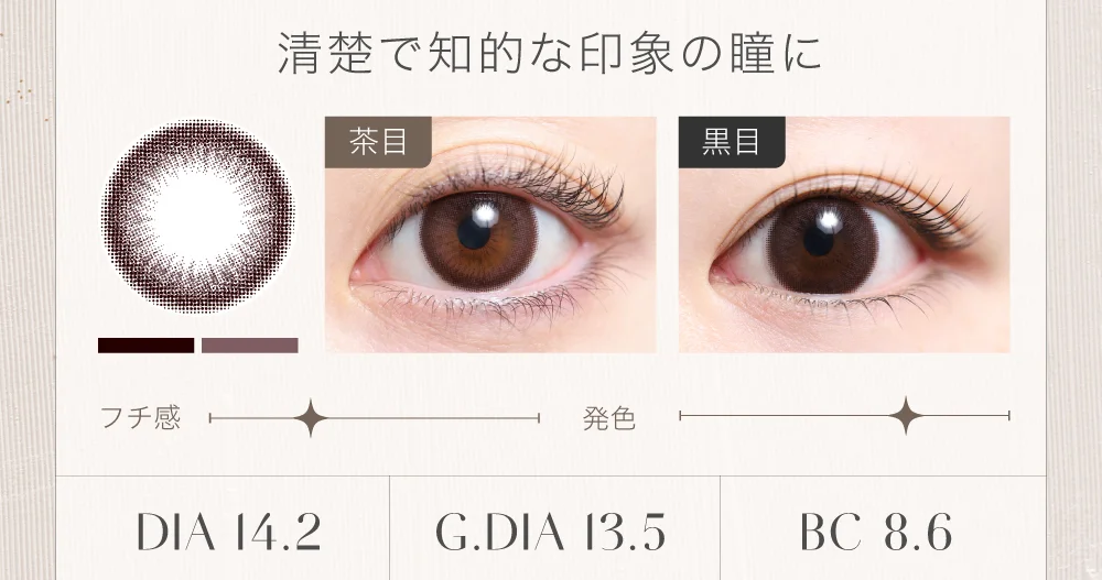 清楚で知的な印象の瞳に