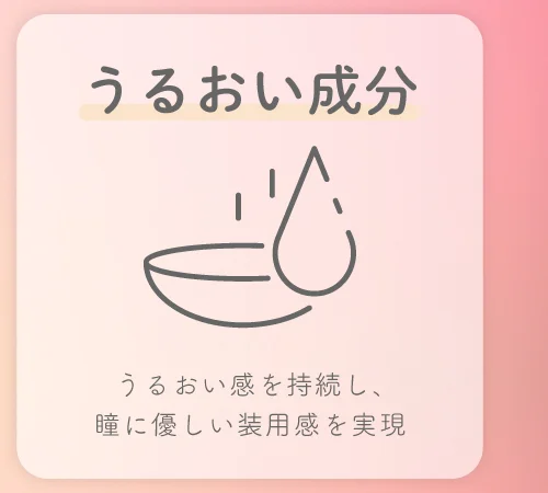 うるおい成分 レンズのうるおい感を持続し、瞳にさらに優しい装用感を実現
