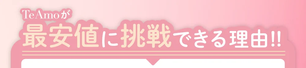 TeAmoが最安値に挑戦できる理由