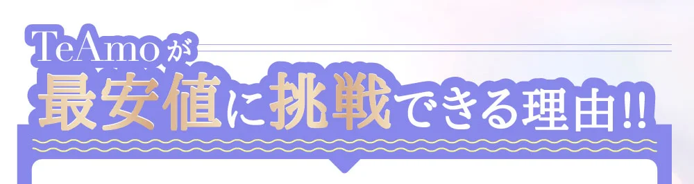 TeAmoが最安値に挑戦できる理由