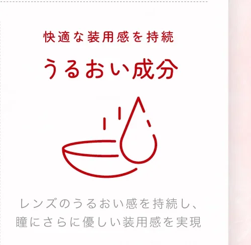 快適な装用感を持続 うるおい成分