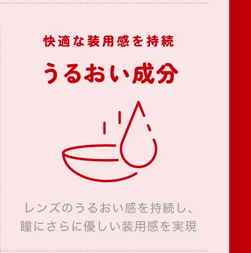 快適な装用感を持続 うるおい成分