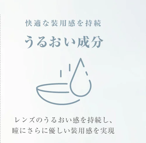 快適な装用感を持続 うるおい成分