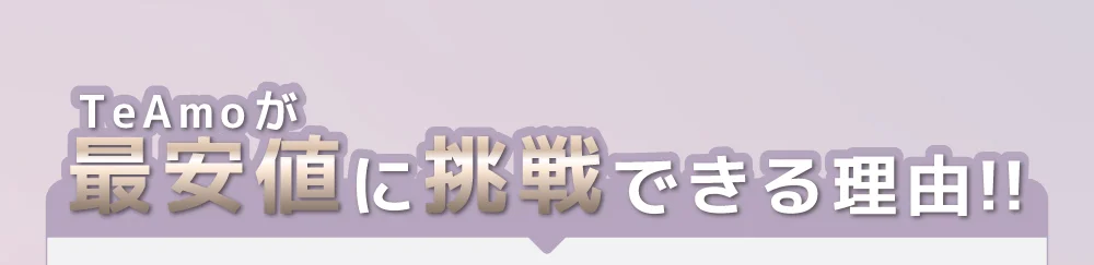 TeAmoが最安値に挑戦できる理由