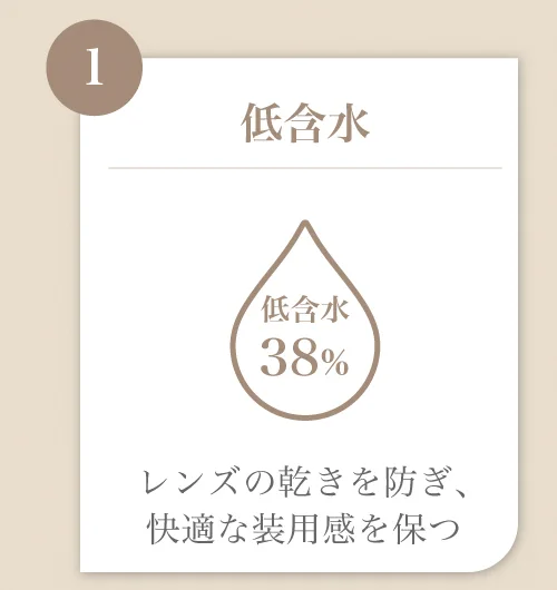 低含水)レンズの乾きを防ぎ、快適な装用感を保つ