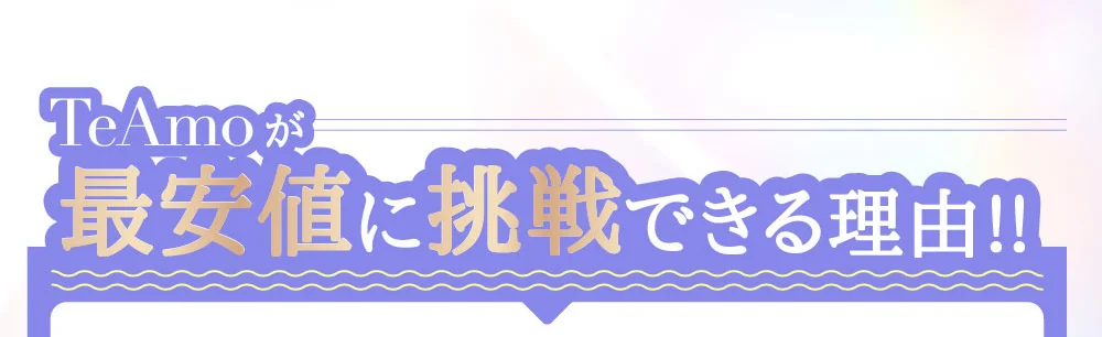 TeAmoが最安値に挑戦できる理由