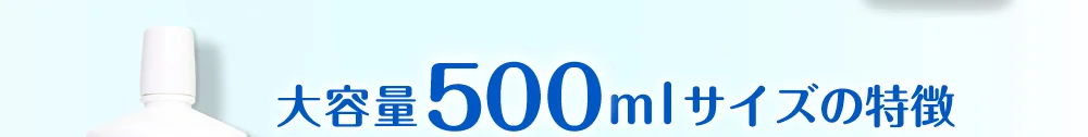 大容量500mlサイズの特徴