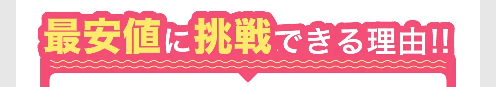 低価格に挑戦できる利用！！
