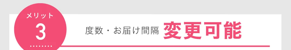 メリット3 度数・お届け間隔 変更可能