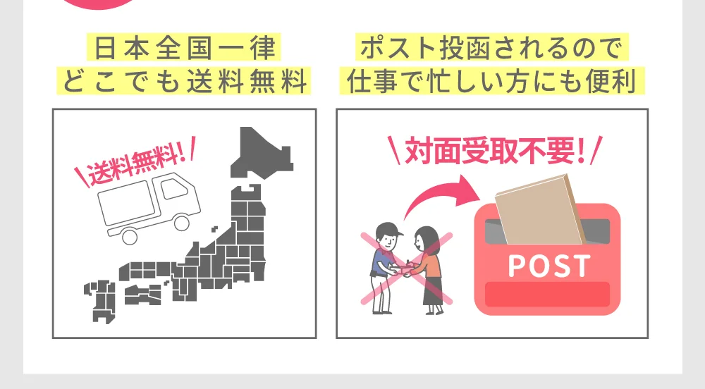 日本全国一律どこでも送料無料 ポスト投函されるので仕事で忙しい方にも便利
