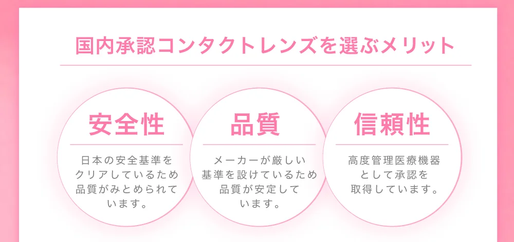 国内承認コンタクトレンズを選ぶメリット